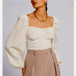 & Other Stories Cream Puff Sleeve Blouse
